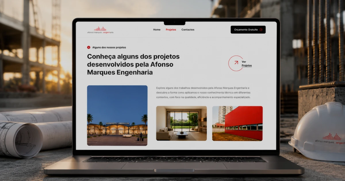 Apresentação do website Afonso Marques Engenharia