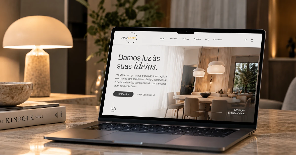 Apresentação do website Maia Lamp